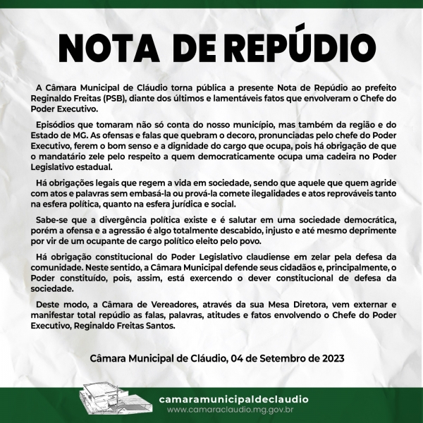 NOTA DE REPÚDIO