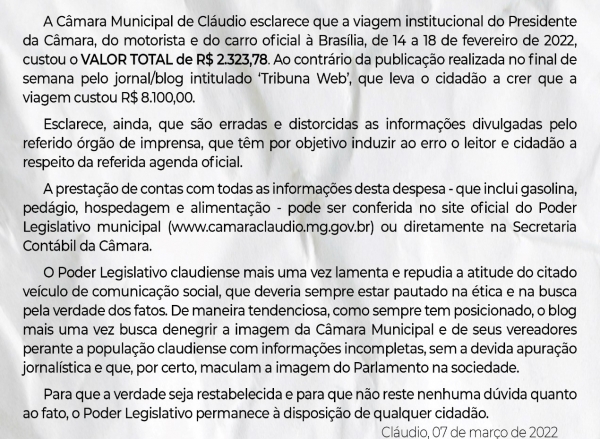 NOTA OFICIAL