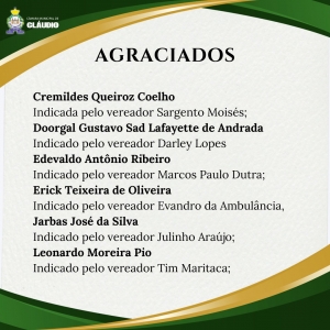 O Título de Cidadania Honorária, honraria concedida pelo Poder Legislativo de Cláudio (MG), que equipara a pessoa homenageada a uma adoção oficial, será entregue nesta quarta-feira, dia 20/09