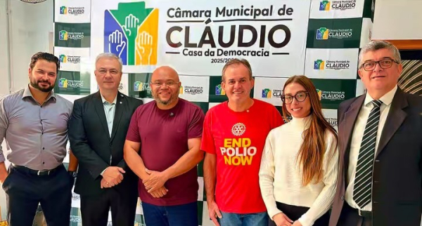 Direção do Rotary Club de Cláudio realiza visita institucional à Câmara Municipal
