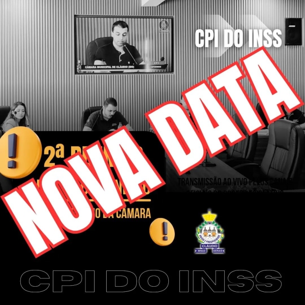 Foi remarcada a sessão preparatória da Comissão Parlamentar de Inquérito (CPI) do repasse do INSS dos servidores da prefeitura, que aconteceria nesta segunda-feira, dia 15 de janeiro, às 17h, no plenário Paulina Dutra Alves.