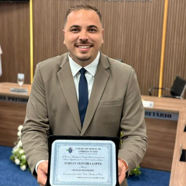Atuação Regional rende ao Vereador Darley Lopes o Título de Cidadão Honorário de Córrego Fundo
