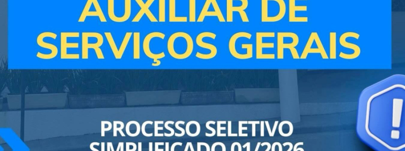 Oportunidade de Trabalho na Câmara - Vaga de Auxiliar de Serviços Gerais