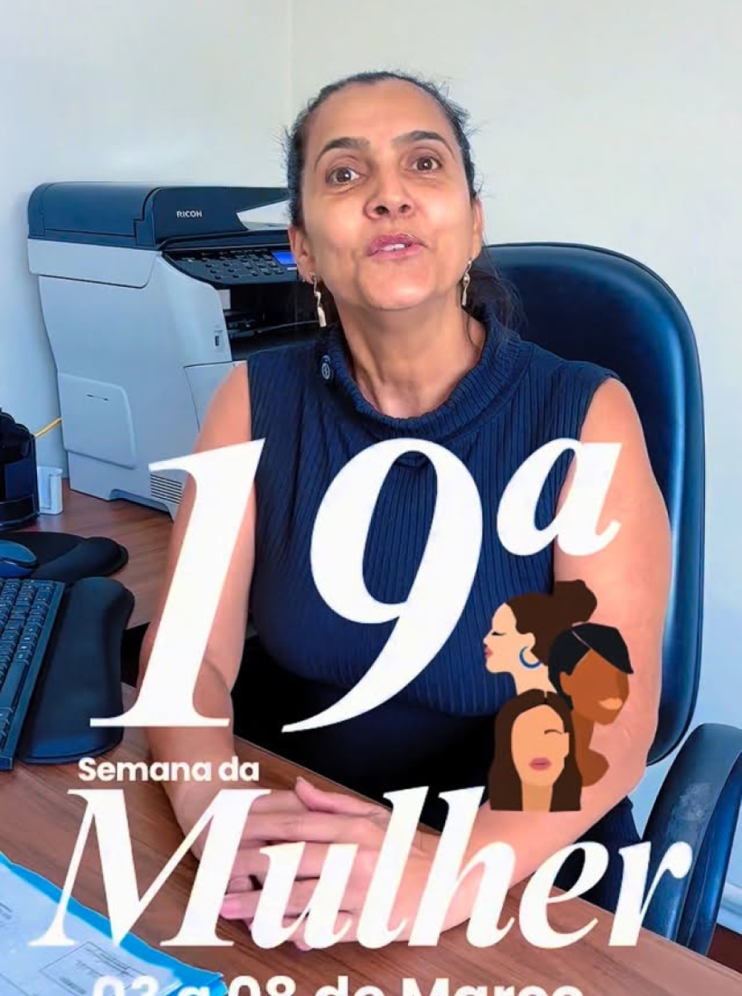 A Câmara Municipal de Cláudio, através da vereadora Rosângela Diretora e de nossas servidoras, convida você para a 19ª Semana da Mulher